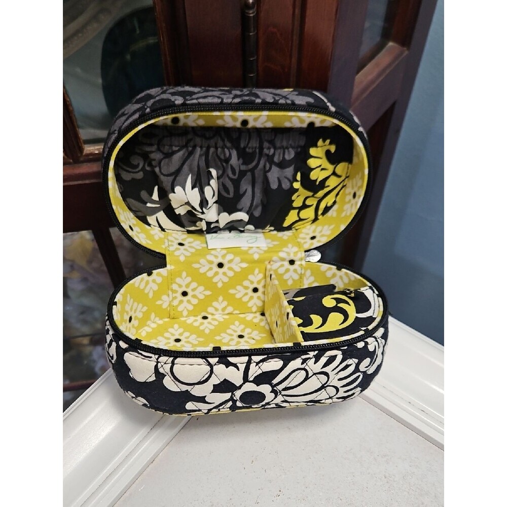 Vera Bradley Black & Yellow Quilted Travel Jewelry Case